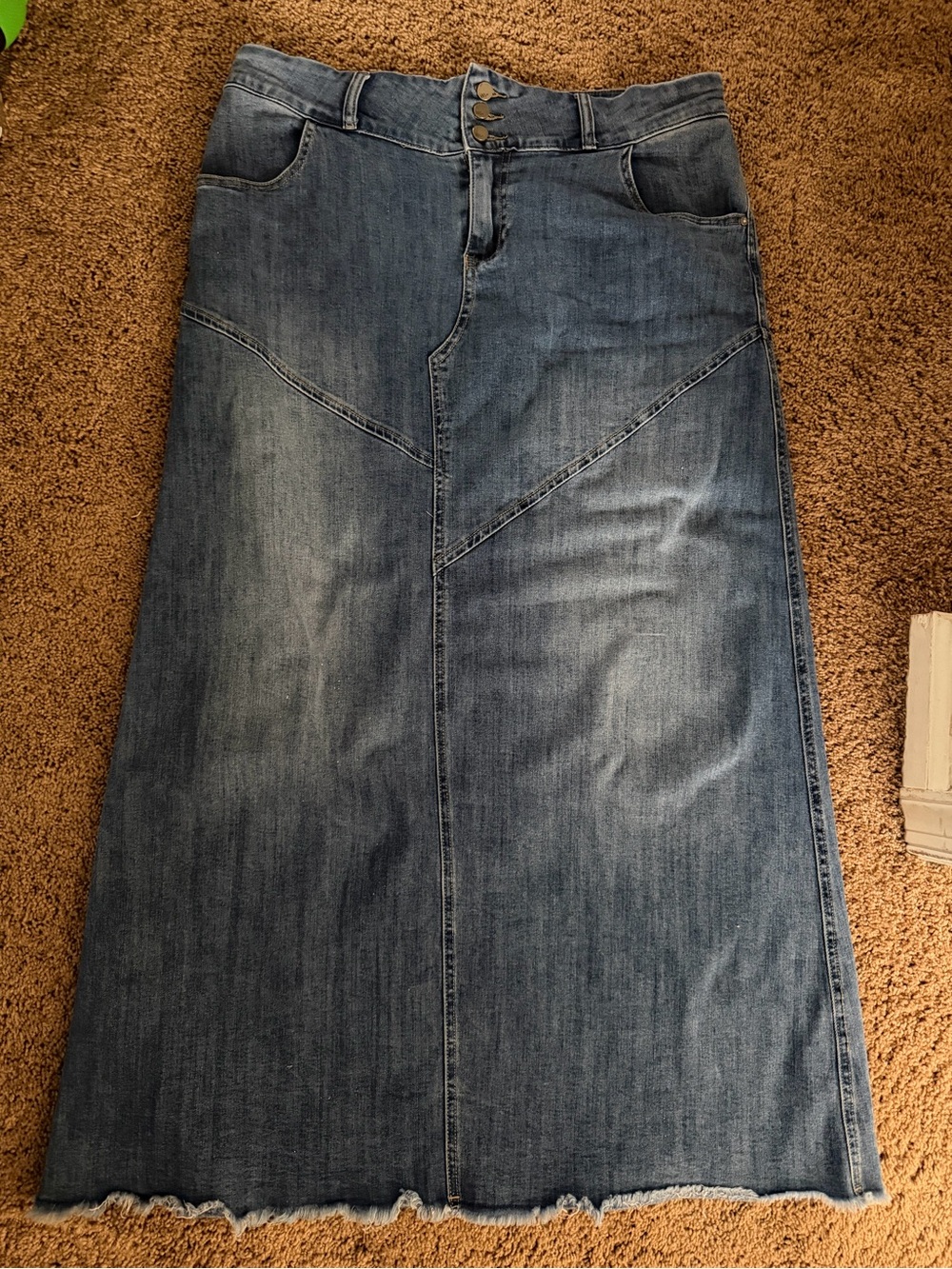 WashLab Denim 
Pieced Denim Maxi Skirt
Size 32
